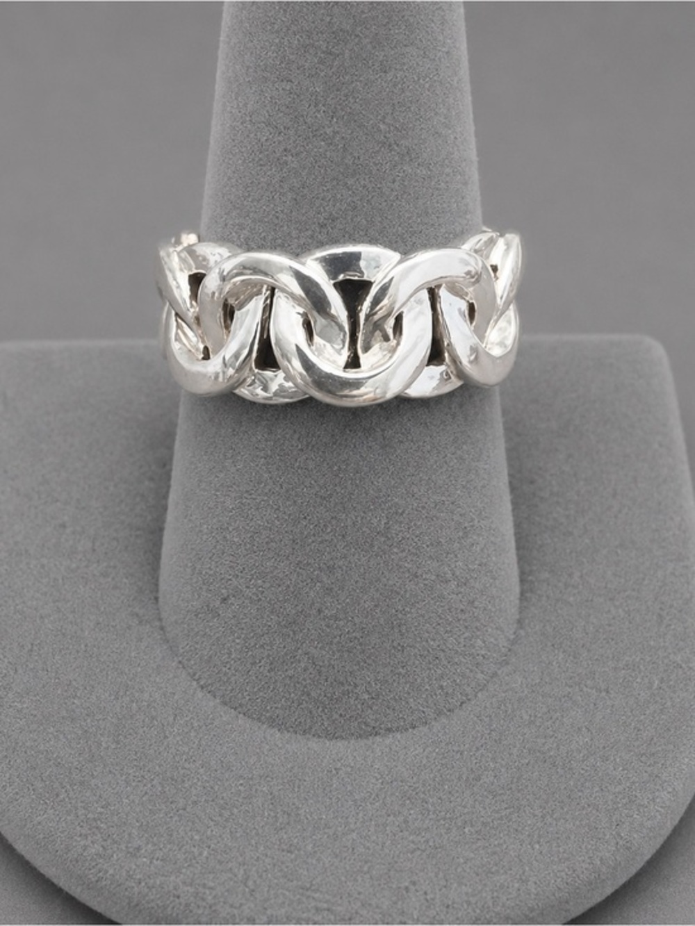 Sterling Silver Interlocking Circle Link Ring | C·A 925 EUC Size 8.5 #325